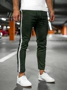 Spodnie męskie - Khaki spodnie materiałowe joggery męskie Denley 0013 - miniaturka - grafika 1