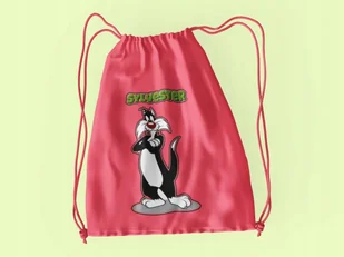 WOREK DO SZKOŁY WF/BUTY KOT SYLWESTER+ IMIĘ - Torby szkolne - miniaturka - grafika 1
