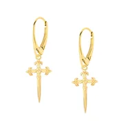 Kolczyki - Złote kolczyki - sztylet - miniaturka - grafika 1