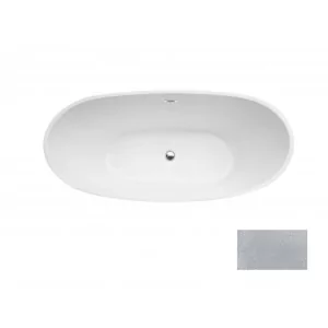 Besco WA-170-AYSR AYLA GLAM SREBRNA Wanna wolnostojąca syfon z przelewem chrom 170x80 - Wanny - miniaturka - grafika 1