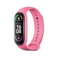Akcesoria do smartwatchy - OEM Pasek / opaska silikonowa do smart band Xiaomi mi band 5 / 6 / 7 różowa (06) - miniaturka - grafika 1