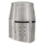 Repliki - broń - vidaXL Replika średniowiecznego zabytkowego hełmu LARP srebrna stal 286117 - miniaturka - grafika 1