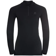 Swetry damskie - Odlo Half Zip Performa Sweter Damski, Black - New Odlo Graphite Grey, XS - miniaturka - grafika 1