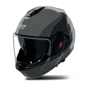 Kaski motocyklowe - Kask Szczękowy Nolan N-120-1 Fluente Szary Lava/Czarny/Antracytowy błyszczącyXL - miniaturka - grafika 1