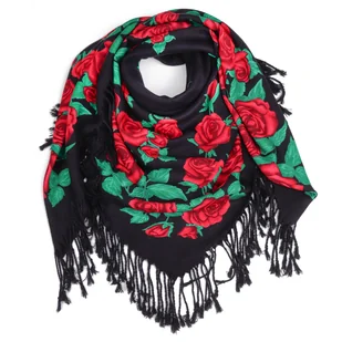 Chusta damska Bawełniana w róże FLORAL ROSE - Apaszki i szaliki damskie - miniaturka - grafika 1