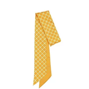 Hermine Hold Hermine Jedwabny Szalik, MUSTARD-BIAŁY - Apaszki i szaliki damskie - miniaturka - grafika 1