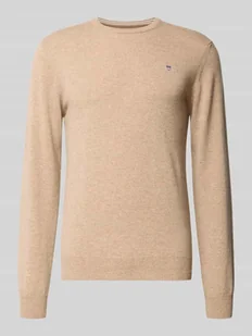 Sweter z dzianiny z prążkowanymi wykończeniami - Swetry męskie - miniaturka - grafika 1