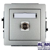 Gniazdka elektryczne - Karlik Gniazdo antenowe Pojedyncze typu F SAT 7DGF-1 srebrny metalik - miniaturka - grafika 1