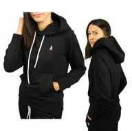 Bluzy damskie - Bluza damska z kapturem czarna Captain Mike, rozmiar L - miniaturka - grafika 1