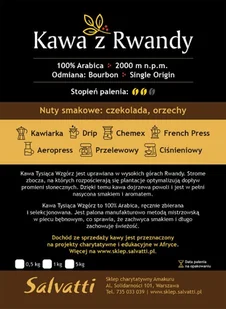 Kawa ziarnista Salvatti Kawa Tysiąca Wzgórz 1kg - Kawa - miniaturka - grafika 1