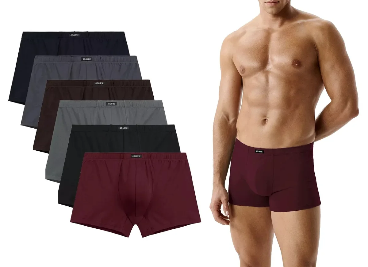ATLANTIC Męskie klasyczne bokserki z bawełny 6SMH-001 kolory 6-PACK XL