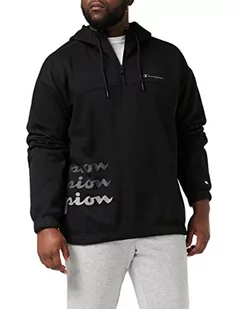 Champion Męska bluza z kapturem American Classics Multi-Logo Half Zip, czarny, M - Bluzy męskie - miniaturka - grafika 1