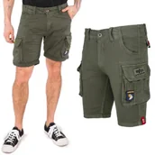 Odzież taktyczna i umundurowanie - Spodenki Alpha Industries Crew Short Patch 186209 142 - Ciemnooliwkowe 31 - miniaturka - grafika 1