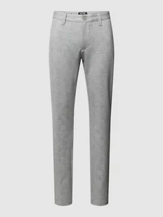 Spodnie męskie - Spodnie materiałowe z mieszanki wiskozy z wzorem w kratę glencheck model ‘MARK’ - grafika 1