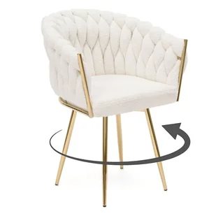 Krzesło obrotowe DC-7077S360 Biały boucle - Krzesła - miniaturka - grafika 1