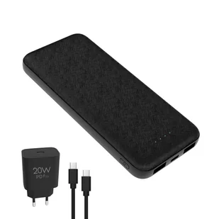 PLATINET PMPB10SETB  POWER BANK 10000 mAh + 20W PD Ładowarka + 1M przewód USB-C - Powerbanki - miniaturka - grafika 1
