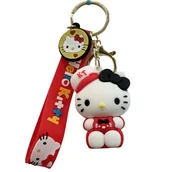 Breloki - Breloczek Brelok Silikonowy Z Zawieszką I Smyczą Hello Kitty - miniaturka - grafika 1