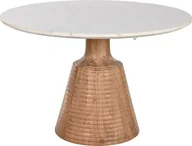 Stoły - Home ESPRIT Stoły do Jadalni Home ESPRIT Biały Naturalny Marmur Drewno akacjowe 115 x 115 x 76 cm - miniaturka - grafika 1