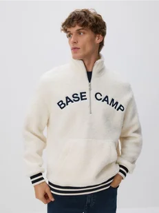 Reserved - Polarowa bluza ze stójką - granatowy - Bluzy męskie - miniaturka - grafika 1