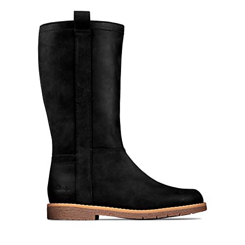 Clarks Dziewczęce kozaki Comet Wild K Chelsea, czarna skóra, 34 EU