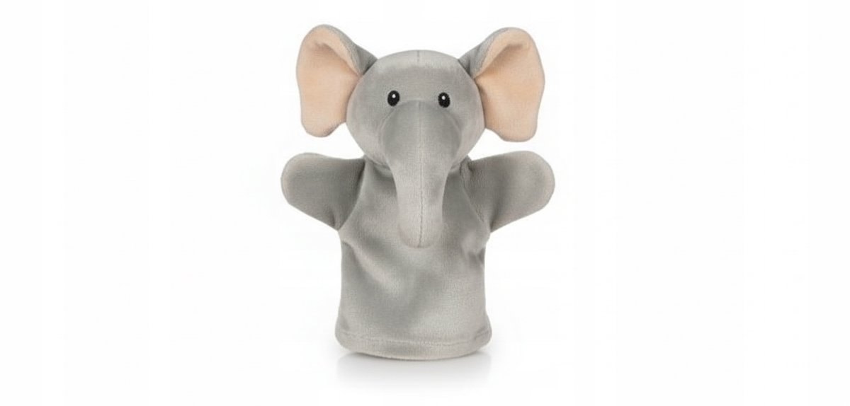 SŁOŃ PACYNKA PLUSZOWA WELUROWA NA RĘKĘ MARIONETKA LALKA PLUSZAK ZABAWKA 3+