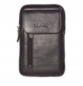 Nerki - Męska Saszetka Skórzana na Telefon z Paskiem Stylowa i Funkcjonalna czarny - miniaturka - grafika 1