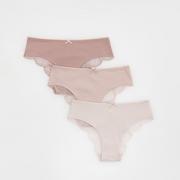 Majtki damskie - Reserved - Bawełniane majtki 3 pack - Różowy - miniaturka - grafika 1