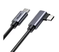 Kable USB - Unitek Kabel kątowy 90 USB-C do USB-C, PD / QC 3.0, 100W 0,5 m, czarno-szary - miniaturka - grafika 1