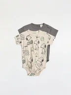 Body dla niemowląt - Reserved - Body Snoopy 2 pack - ciemnoszary - miniaturka - grafika 1