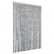 Zasłony - vidaXL Zasłona przeciwsłoneczna szara, czarno-biała 118x220 cm szenilowa - miniaturka - grafika 1