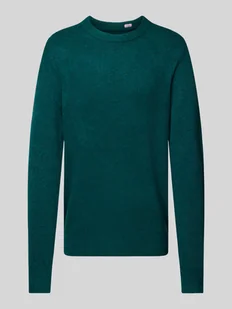 Sweter z dzianiny o kroju regular fit z okrągłym dekoltem - Swetry męskie - miniaturka - grafika 1
