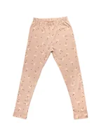 Legginsy - Dziewczęce legginsy z nadrukiem kwiatków mocca Tup Tup - miniaturka - grafika 1