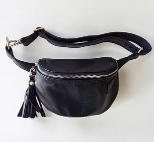 Nerka skórzana damska, czarna U'POLKA FIT, skóra naturalna, nikiel - Nerki Nerka skórzana damska, czarna U'POLKA FIT, skóra naturalna, nikiel - Nerki - miniaturka - grafika 1