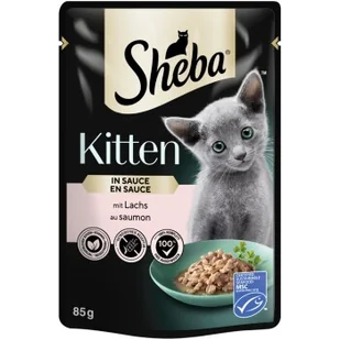 Sheba Kitten w sosie 28 x 85 g Łosoś - Mokra karma dla kotów - miniaturka - grafika 1