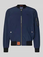 Kurtki męskie - bomberka z naszywką z logo i wpuszczanymi kieszeniami - miniaturka - grafika 1