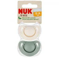 Smoczki uspokajające - NUK Smoczek silikonowy 0-6m For Nature zielony op.2 szt. - miniaturka - grafika 1