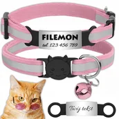 Obroże dla kotów - OBROŻA DLA KOTA ADRESÓWKA ODBLASKOWA INDETYFIKATOR KOT PIES + GRAWER - miniaturka - grafika 1