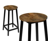 Taborety i hokery - Krzesło barowe metalowe FLINT RUSTIC loft - miniaturka - grafika 1