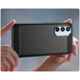 Carbon Case etui do Samsung Galaxy A54 5G elastyczny silikonowy karbonowy pokrowiec czarne - Etui i futerały do telefonów - miniaturka - grafika 7