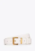 Paski - Klasyczny damski pasek ze skóry naturalnej kremowy - miniaturka - grafika 1