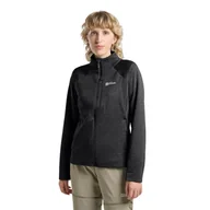 Bluzy damskie - Bluza damska Jack Wolfskin TAIGA FZ W black - XS - miniaturka - grafika 1