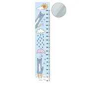 Wyposażenie pokoiku dziecięcego - Miarka wzrostu ścienna Lamy Niebieska Półprzezroczysty Podkład Plexi - miniaturka - grafika 1