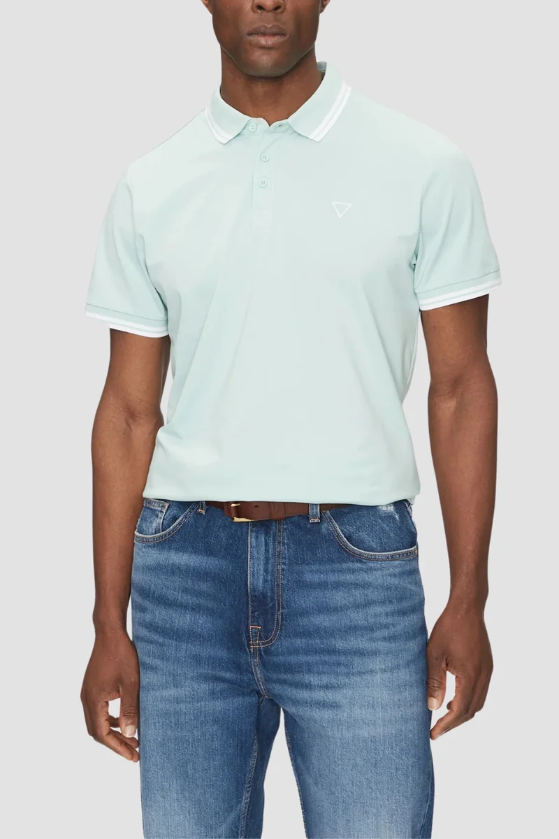 GUESS Zielone męskie polo Pique L