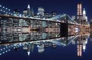 Fototapety - Nice Wall New York (Brooklyn Bridge night) - fototapeta FS0699 - miniaturka - grafika 1