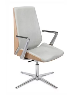 Fotel biurowy, krzesło biurowe Fotel biurowy Moon Wood CF - Fornir dębowy  - elegancki, ergonomiczny fotel drewniany - Fotele i krzesła biurowe - miniaturka - grafika 1