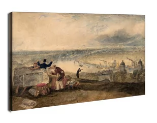 View of London from Greenwich, William Turner - obraz na płótnie Wymiar do wyboru: 60x40 cm - Obrazy i zdjęcia na płótnie - miniaturka - grafika 1