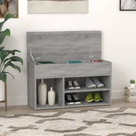 Szafki na buty - Lumarko Ławka z miejscem na buty, szary dąb sonoma, 80x30x45 cm - miniaturka - grafika 1