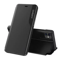 Etui i futerały do telefonów - Hurtel Eco Leather View Case elegancki futerał etui z klapką i funkcją podstawki iPhone 13 Pro Max czarny - miniaturka - grafika 1