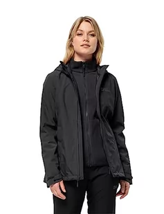 Jack Wolfskin Damska kurtka Moonrise 3 w 1, czarna, XS - Kurtki damskie - miniaturka - grafika 1