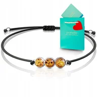 Bransoletki - Bransoletka z bursztynem srebrna sznurkowa bursztyn naturalny bałtycki 925 - miniaturka - grafika 1